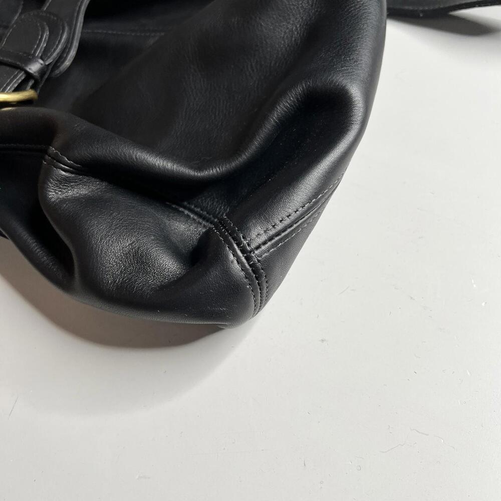 Vintage Coach J7M 4156 Bucket Bag Womens Black Leather Belted Crossbody Shoulder - Picture 5 of 11